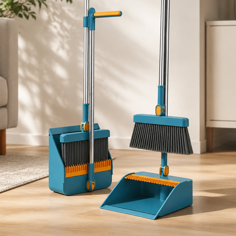 Kids Outdoor Broom - مجموعة مكنسة ومجرفة ذات مقبض طويل