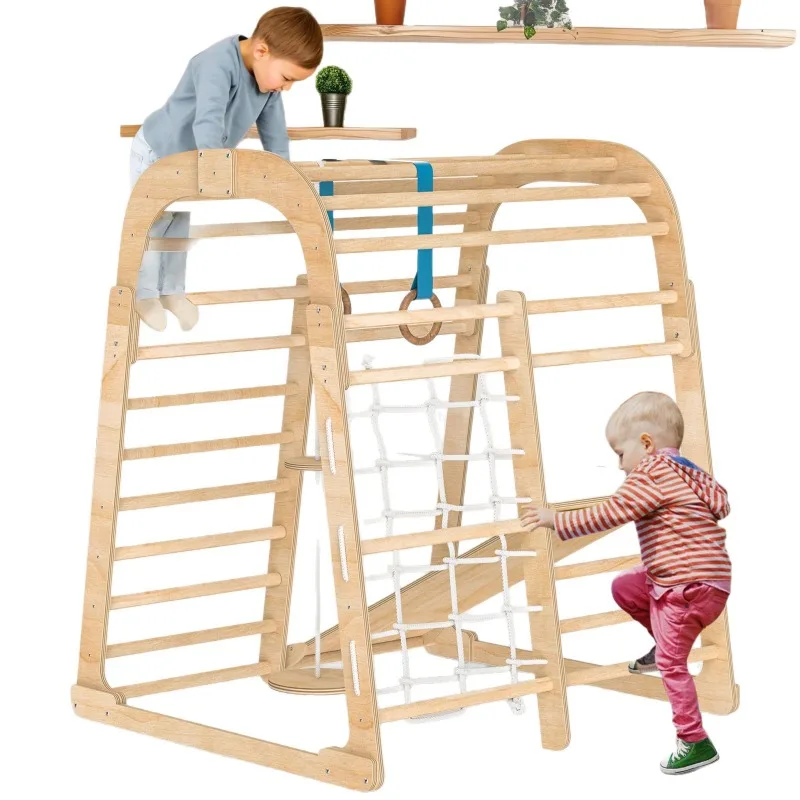 Kids Outdoor Climbing Frame - زحليقة أطفال خشبية صلبة للاستخدام المنزلي