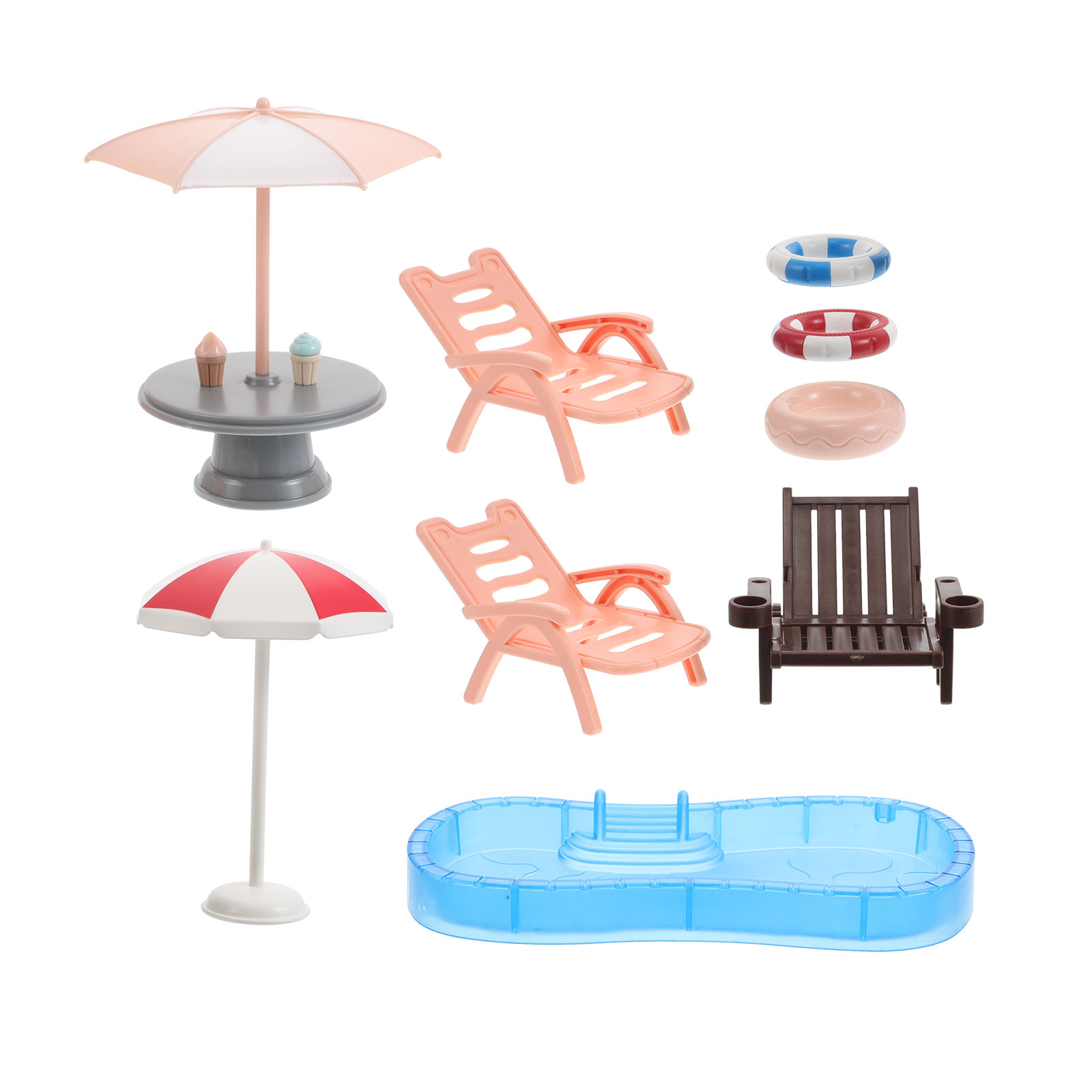 Kids Outdoor Furniture Set - مجموعة حوض سباحة مصغر لبيت الدمى،