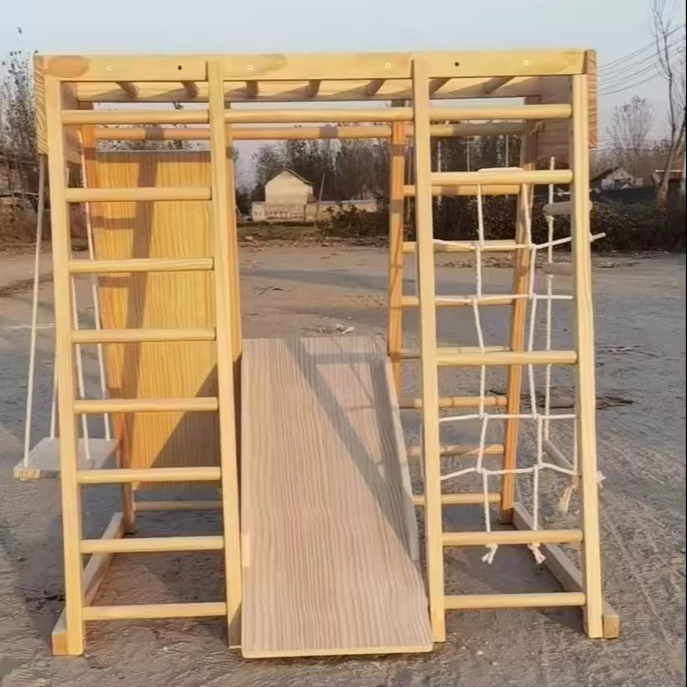 مجموعة ألعاب تسلق خشبية للأطفا - مراجعة Kids Outdoor Climbing Frame وسعره