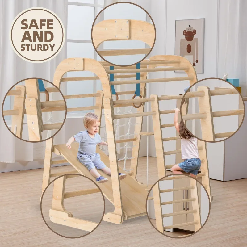 زحليقة أطفال خشبية صلبة للاستخ - مراجعة Kids Outdoor Climbing Frame وسعره